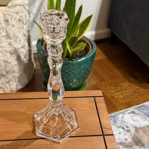 Tiffany & Co. Plymouth Pattern Clear Cut-Glass Candlestick Holder